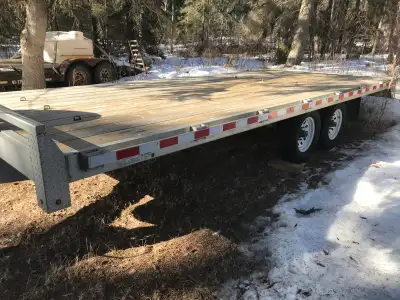 I have a 2018 BW Trail Deck Over trailer for sale! It has dual 7,000lbs axles, 8" HD full length mai...