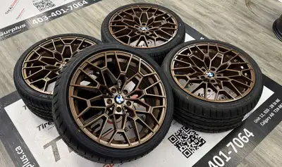 Replica B35 Matt Bronze Staggered Wheels & Tires Fits BMW Cars (5x112) -Wheel Size: 19x8.5J ET26 Fro...