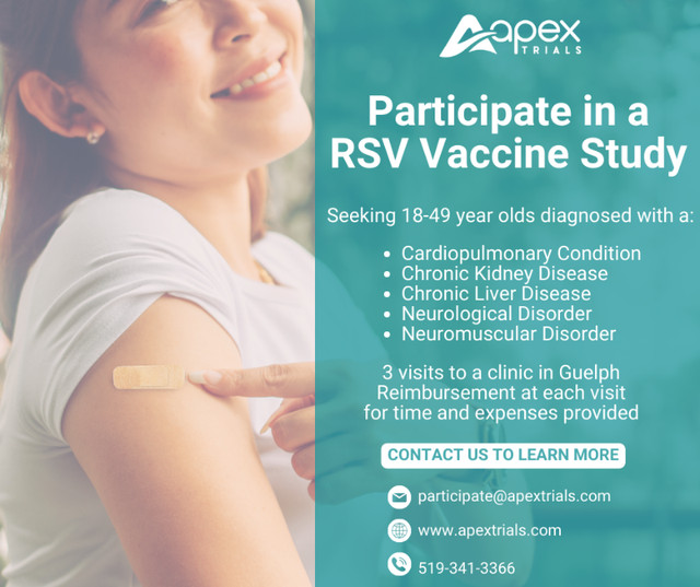 Ages 18-49 RSV Vaccine Study in Volunteers in Guelph