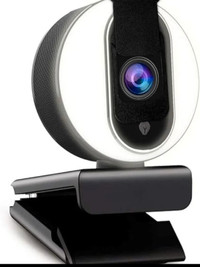 NexiGo N680E 1080P Webcam with Ring Light, Privacy Cover and Dua