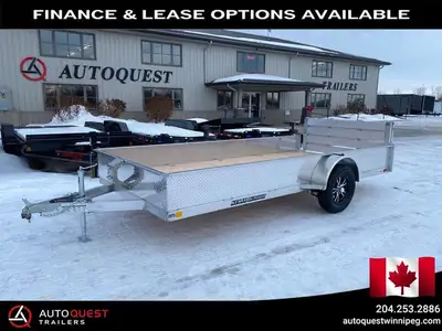 Aluminum Wheels! Our 2026 Stronghaul 76in. x 14' Solid Side Aluminum Utility Trailer with Rear Foldi...