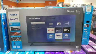 PHILIPS 43" ROKU TV FULL HD SMART FEATURES OPERATING SYSTEM: ROKU TV OS SIMPLE HOME SCREEN & UNIVERS...
