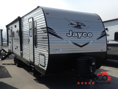 Jayco Jay Flight SLX travel trailer 330TBS highlights: Bath and a Half U-Shaped Dinette 20' Power Aw...