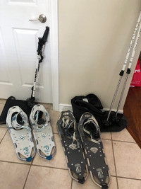 Womens 24" & Mens 28" Snowshoes Includes Poles & Carry Bag