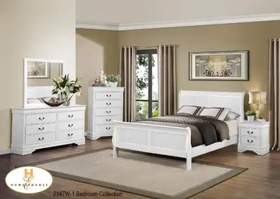 new 8 Pcs bedroom set (included Bed, Dresser, Mirror, Chest and 2 Night Stand) New Mattresses sale:...