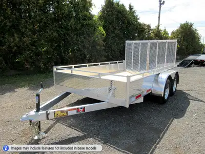Miska 12' Silver Bullet Deluxe Aluminum Landscape Trailer Made in Canada 80in.x12' Tandem Axle Alumi...