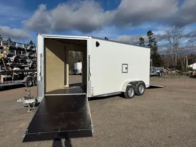 Welcome to GD Equipment LTD. 16’ + 5’ Snowmobile Trailer – Financing Available Also available in 14’...