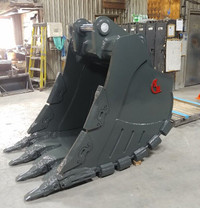 Excavator Attachments - buckets, grapples, thumbs, rakes, forks