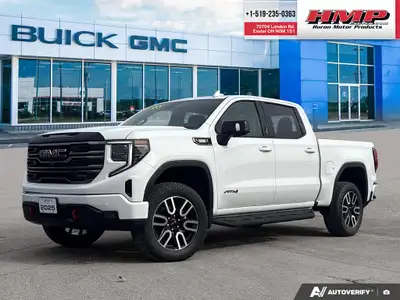 PRE-OWNED 2025 GMC SIERRA 1500 AT4 IN SUMMIT WHITE! [Clean vehicle history – 1-Owner – Low KM . This...