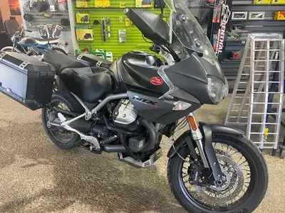 2013 Moto Guzzi Stelvio NTX 1200 well set up with belly pan , engine guards , Mistral carbon fiber e...