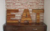 Large Rustic Reclaimed Lath Barn Board EAT Cafe Sign 24" Letters