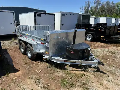 Miska Galvanized Ultra Low Pro 5 Ton Heavy Duty Dump Trailer Hot Dip Galvanized 9,990lb GVWR, 81in.x...