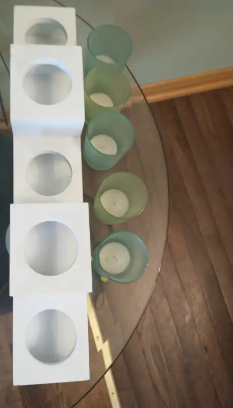 Wood deco with glass vessels jars in Indoor Lighting & Fans in Kitchener / Waterloo - Image 7