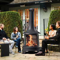 New - Outdoor Steel Fireplace with cooking grill