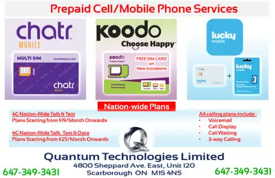 Affordable Prepaid Phone Plans Chatr, Lucky Mobile & Koodo Mobile! Looking for budget-friendly and f...