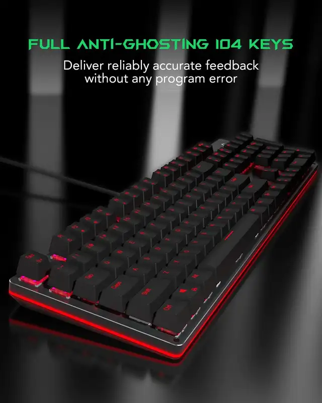 Black Shark RGB Mechanical Gaming Keyboard LED Backlit in General Electronics in Markham / York Region - Image 6