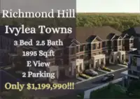 楼花转让 | Ivylea Towns 4Bed 3.5Bath ONLY $1,1990,990!!!