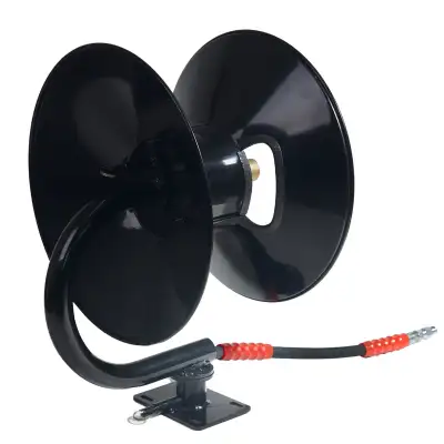 Pressure Washer Hose Reel 4000 psi Manual Winding Base Pivoting Direct hand crank rewind Heavy-duty...