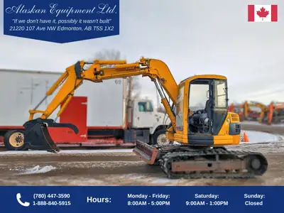 Yellow Single Cab Komatsu Engine 4 Cylinder Diesel 5575 hours Hydrostatic Drive Parallel Offset boom...