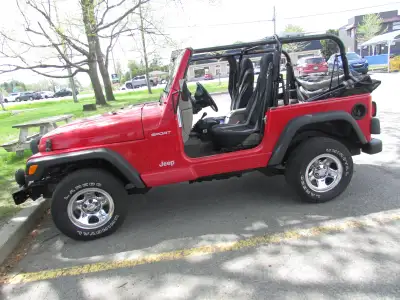 jeep tj 2003 4x4 4 litres fonctionne bien je roule avec a tous les jours frame (chassis ,plancher re...