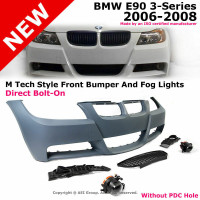 BMW E90 3-Series 06-08 W/O PDC M-Tech Style Front Bumper Cover C