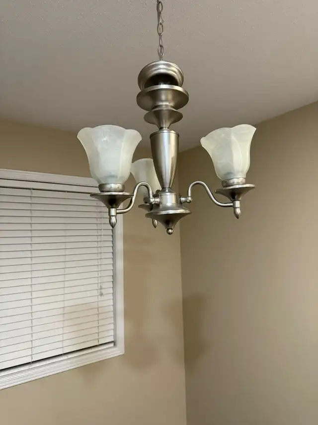 3-Light Chandelier – Frosted Glass in Indoor Lighting & Fans in Ottawa - Image 2