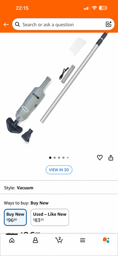 Intex PureSpa Rechargeable Handheld Vacuum – NEW in Box, View more