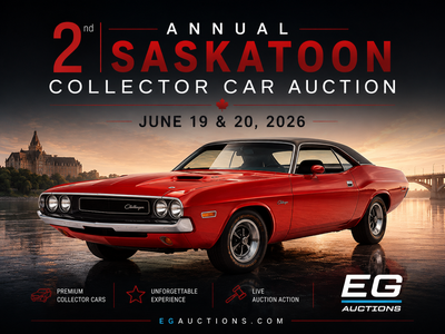 EG Auctions 2nd Annual Saskatoon Live Collector Car Auction June 19 & 20, 2026 | Prairieland Park, S...