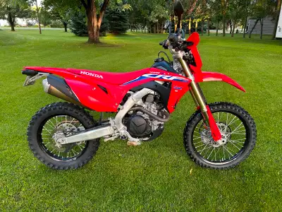 2021 Honda CRF450RL with 3600 Kms. Has a current safety. Asking $8400 obo