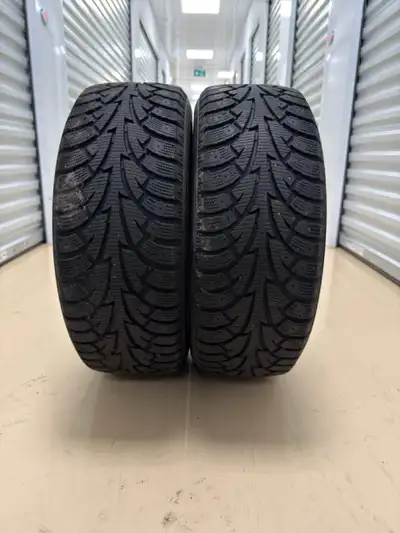 2 TIRES 205/55 R16 WINTER Hankook Winter i*Pike W409 85% tread left No repairs, no patches, no sidew...