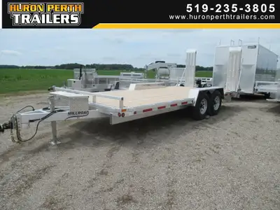 Millroad Length 20 ft Width 100 " Axles - 2 x 7000 lb Hydrauilc tilt deck D-Rings x 4 Rear stabilize...