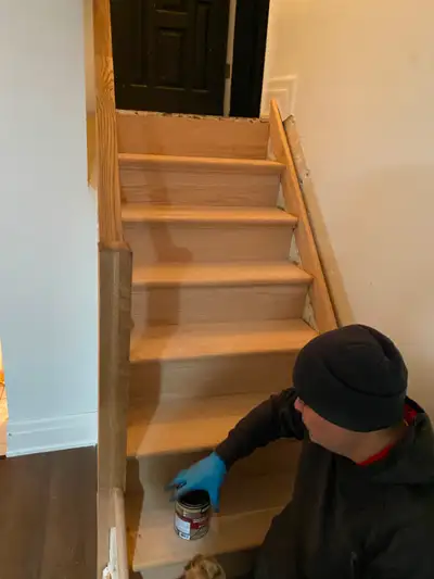 Stair Refinishing with Overlay Installation, View more