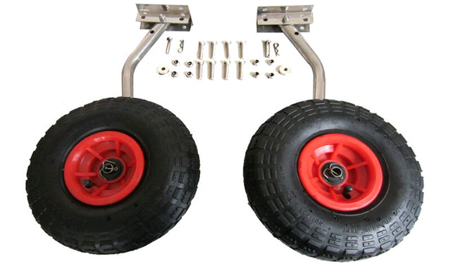 NEW! Launching Wheels Set 10" tire for Inflatable boat STAINLESS in Boat Parts, Trailers & Accessories in St. Albert