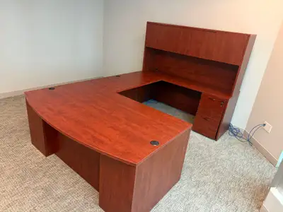 Mahogany U-Shape Desk w/o Hutch-Allsteel U-Shape Desk w/o Hutch, View more