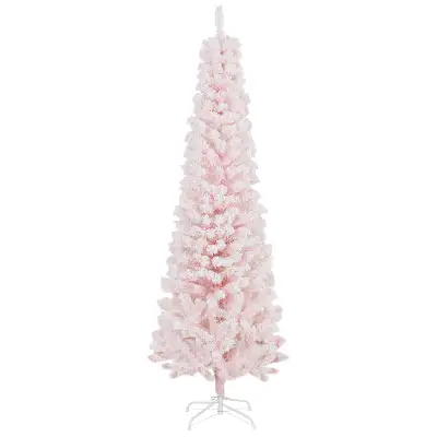 6ft Flocked Christmas Tree, Pencil Christmas Tree with Realistic, View more