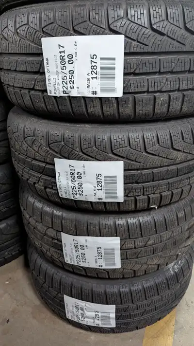 SET OF 4X P225/50R17 225/50/17 PIRELLI SCORPION WINTER RUN FLAT TAG #12875 ** Please read details be...
