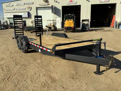18ft Flatbed Trailer for Sale in Nisku, AB MODEL: CE718-10k SIZE: 80in. X 216in. 2,711 lbs PAYLOAD:...