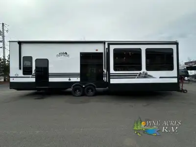 Forest River Cedar Creek Cottage destination trailer 40CDL highlights: Large Loft with Stairs Dual E...