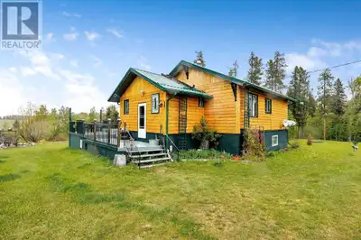 An eclectic log cabin-style home nestled on a peaceful, expansive property perfect for horse lovers...