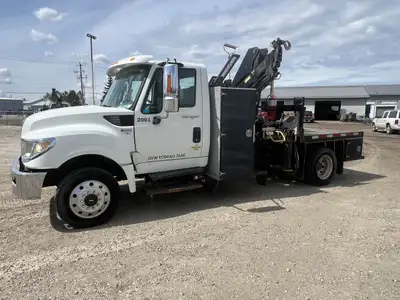 2014 International TerraStar 4x4 Fold up Boom Truck 6.4 L Diesel 129,000KM 5200 Hrs Allison Automati...
