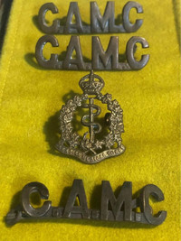 World War I Canadian Army Medical Corps shoulder titles, badge