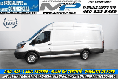 2023 Ford Transit Cargo Van AWD / 4X4 / 41.000 KM CERTIFIÉ / 2023 FORD TRANSIT T-250 CARGO TOIT HAUT...