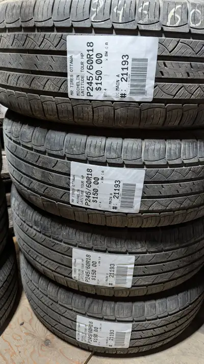 SET OF 4X MICHELIN LATITUDE TOUR HP TAG # 21193 Size: 245/60/18 245/60/18 Excellent condition Pressu...
