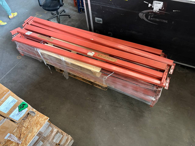 Pallet rack beams 9 ft (108") In good used condition — solid and fully functional. No issues affecti...