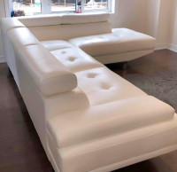 2 PC Leather look modern sectional - White