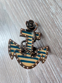 Designer Betsey Johnson Sailor Anchor Rhinestone Ring $15!