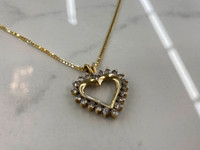 Gorgeous 14K Gold & Diamond Heart Pendant  0.80TCW