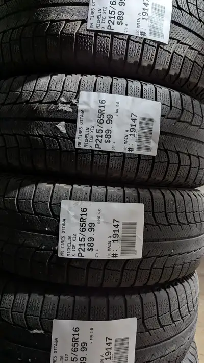 SET OF 4X P215/65R16 215/65/16 MICHELIN X ICE XI2 TAG # 19147 ** Please read details below ** MR. TI...