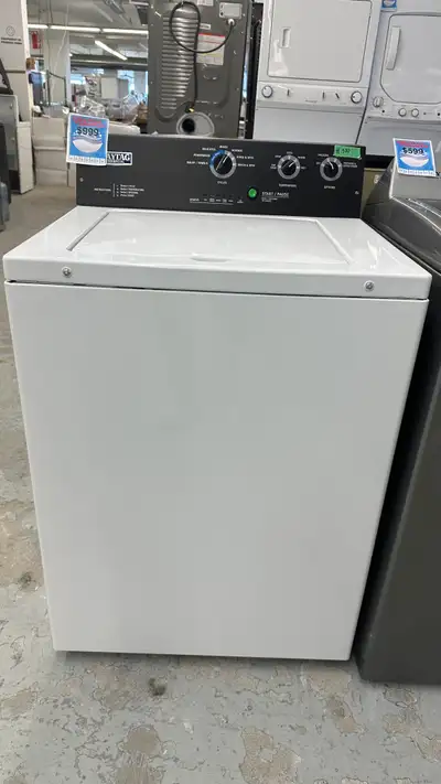 3100- Laveuse Maytag commercial Blanche white washer topload, View more