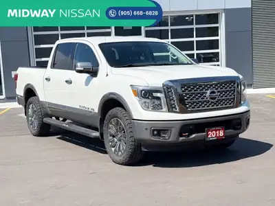 2018 Nissan Titan Platinum ONE OWNER l LOW KM l FULL SERVICE Pearl White 5.6L V8 DOHC 4WD 7-Speed Au...